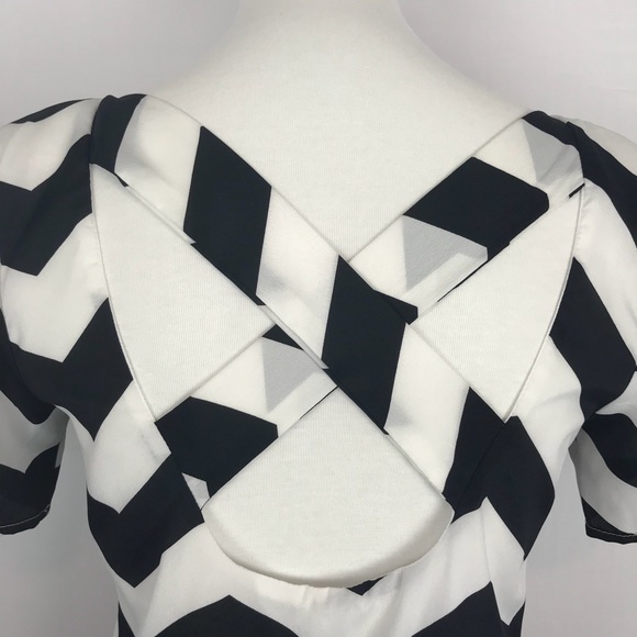 My Story black white chevron cross cross back dress - Picture 4 of 6